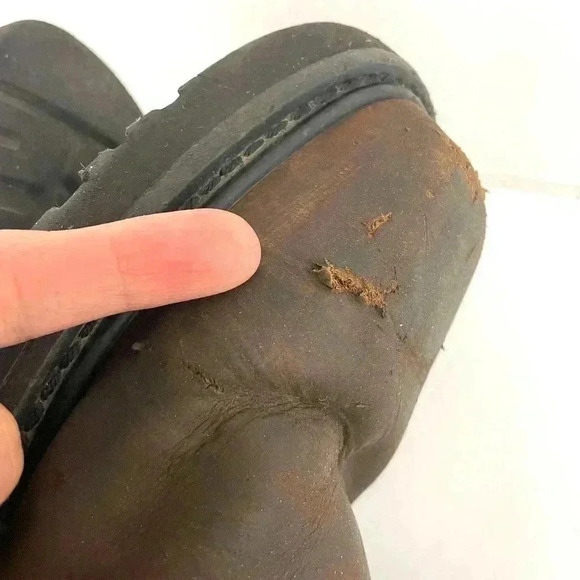 Cat Footwear Men's Brown Leather Work Boots 9.5 Hudson EH Steel Toe Wellington - Picture 7 of 14